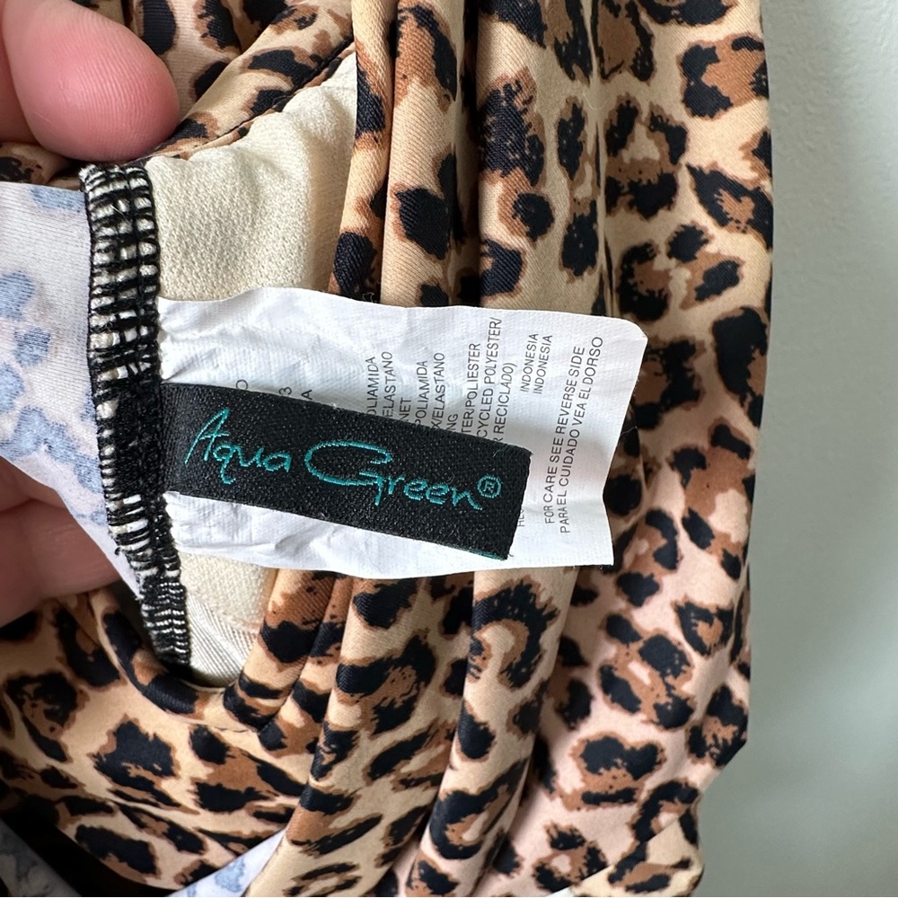 Aqua Green Leopard Or Cheetah Print Swimsuit, Lin… - image 3